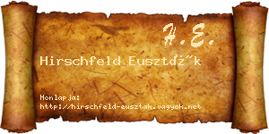 Hirschfeld Euszták névjegykártya